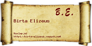Birta Elizeus névjegykártya